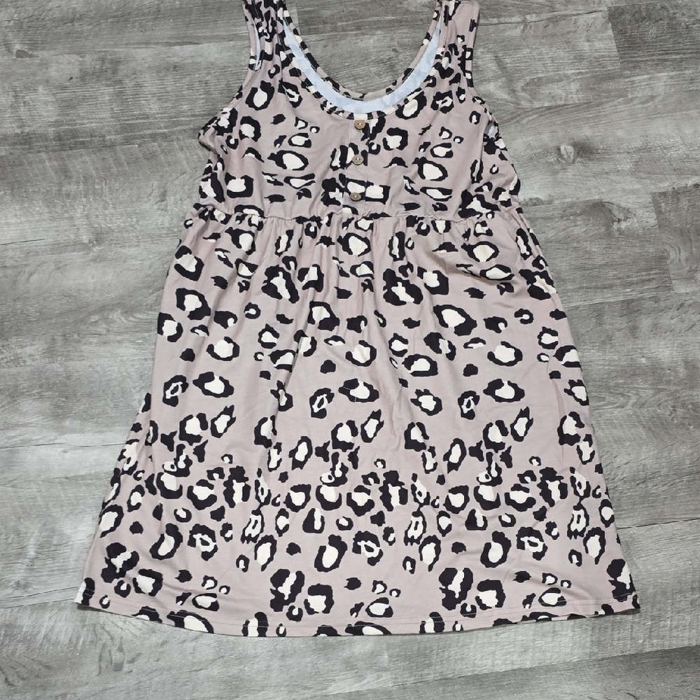 SHEIN Gray and White Patterned Dress